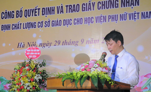 Học viện Phụ nữ Việt Nam đạt tiêu chuẩn kiểm định chất lượng của Bộ GD & ĐT